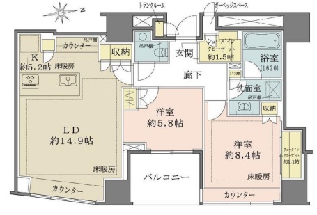 ザ・パークハウスグラン三番町26の間取り図